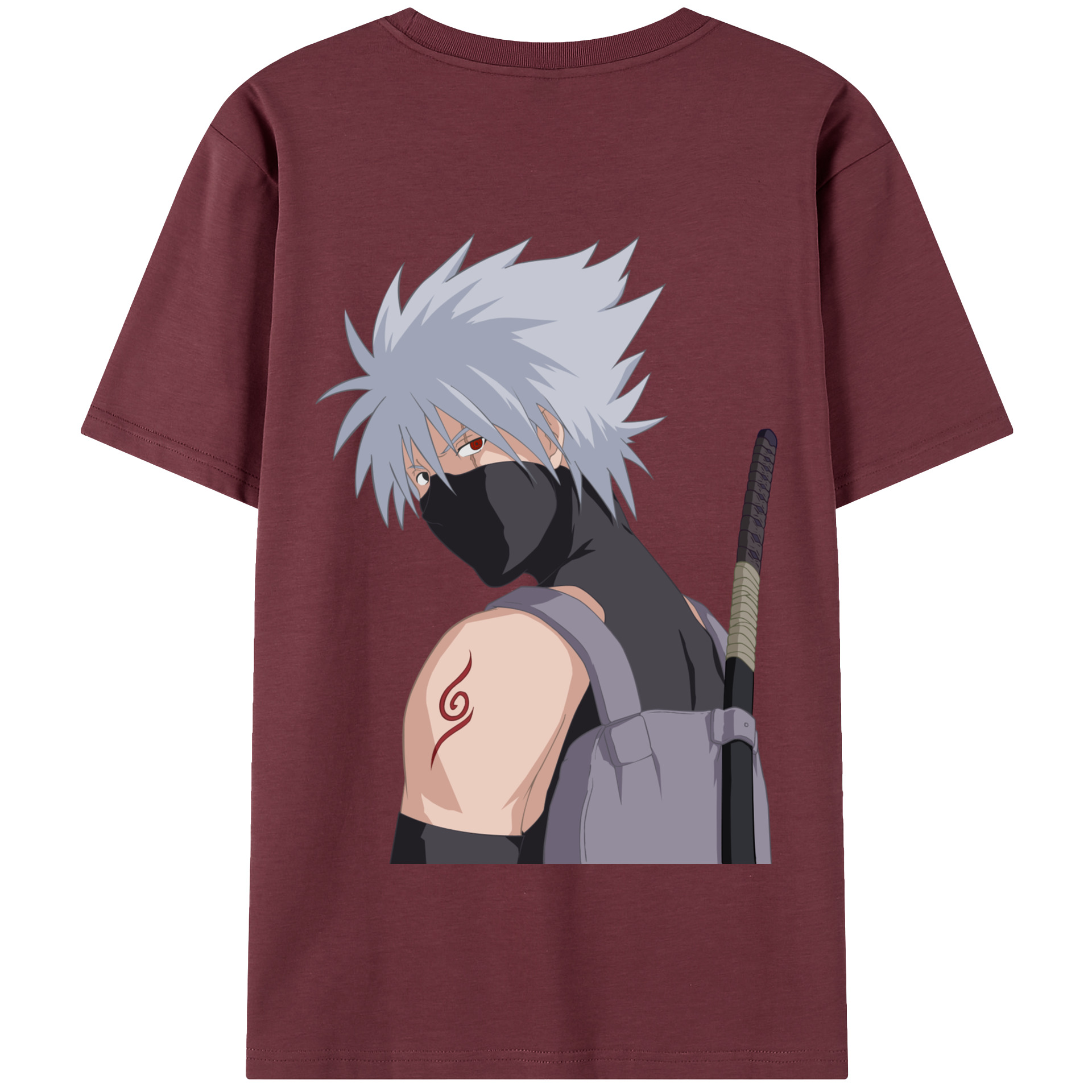 （画像用） NARUTO -ナルト- はたけ カカシ Hatake Kakashi 綿100％半袖Tシャツ（背面プリント）